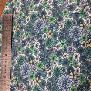 Klein bloemetje blauw- katoen tricot