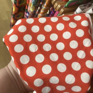 Coupon 55cm - Bobbeez Stip rood wit - Katoen tricot