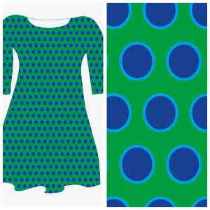 Pre-order - Bobbeez Blauw groen dots -  katoen tricot