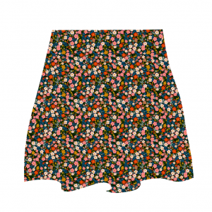 Bobbeez Kleine bloemetjes op zwart -  katoen tricot