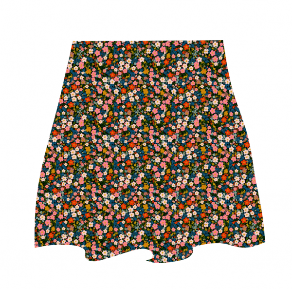 Bobbeez Kleine bloemetjes op zwart -  katoen tricot