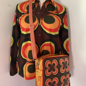 Kunstboer tas Retro cirkels oranje