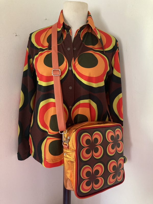 Kunstboer tas Retro cirkels oranje