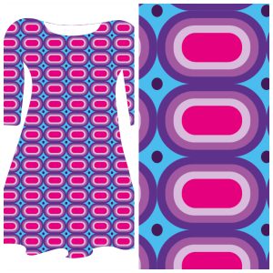 Bobbeez Ovaal paars aqua -  katoen tricot