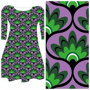 Pre-order: Bobbeez Waaiers  groen paars - katoen tricot
