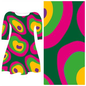 Pre-order: Bobbeez Blobs groen roze - katoen tricot
