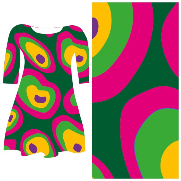 Pre-order: Bobbeez Blobs groen roze - katoen tricot
