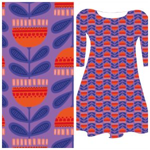 Pre-order: Bobbeez bloemkelk paars- katoen tricot