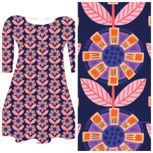 Pre-order: Bobbeez bloem paars- katoen tricot