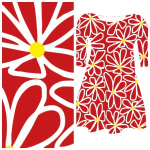 Pre-order: Bobbeez maxi bloem rood - katoen tricot