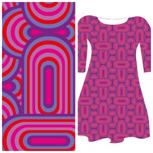 Bobbeez Ovalen fuchsia - French Terry