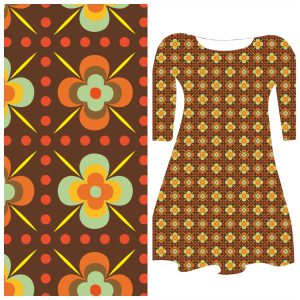 Bobbeez Retro bruin  - katoen tricot