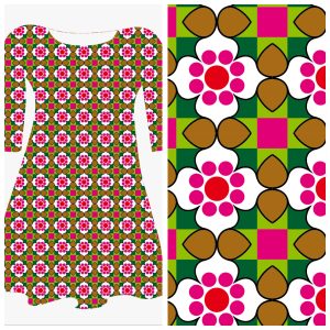 Bobbeez Bloemruit fuchsia- katoen tricot